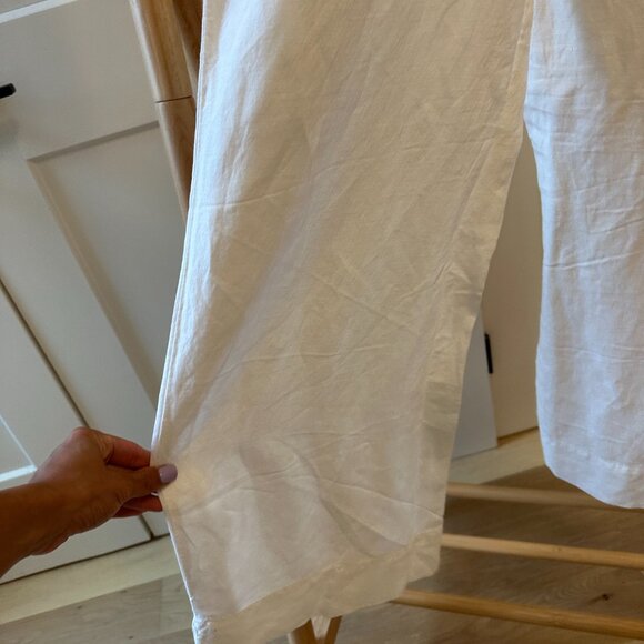 H&M White Linen Wide Leg Pants NWT Size US 4 - Picture 6 of 6